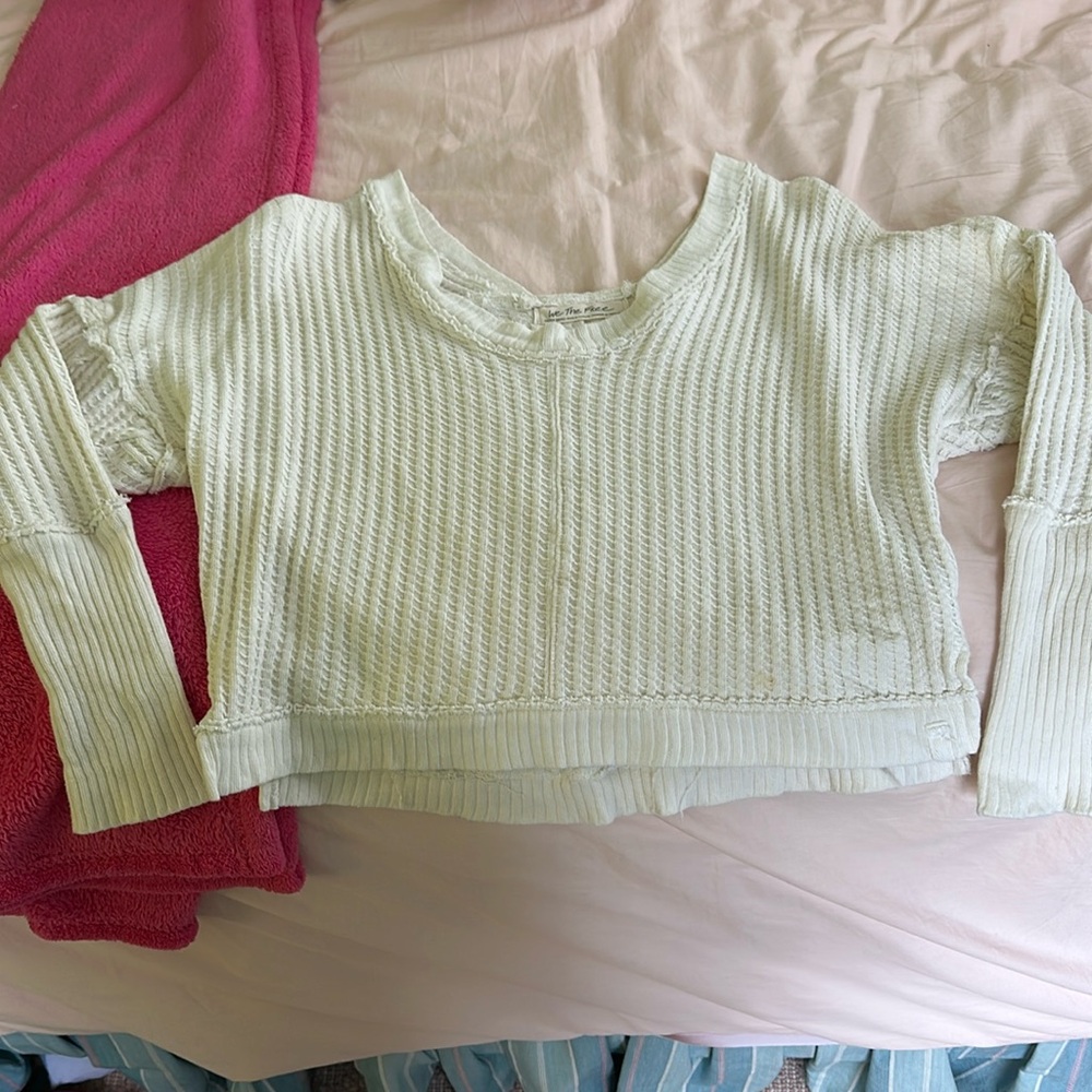 Cream colored free people sweater